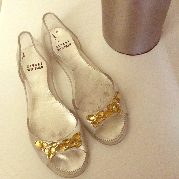 stuart weitzman crystal jelly sandals